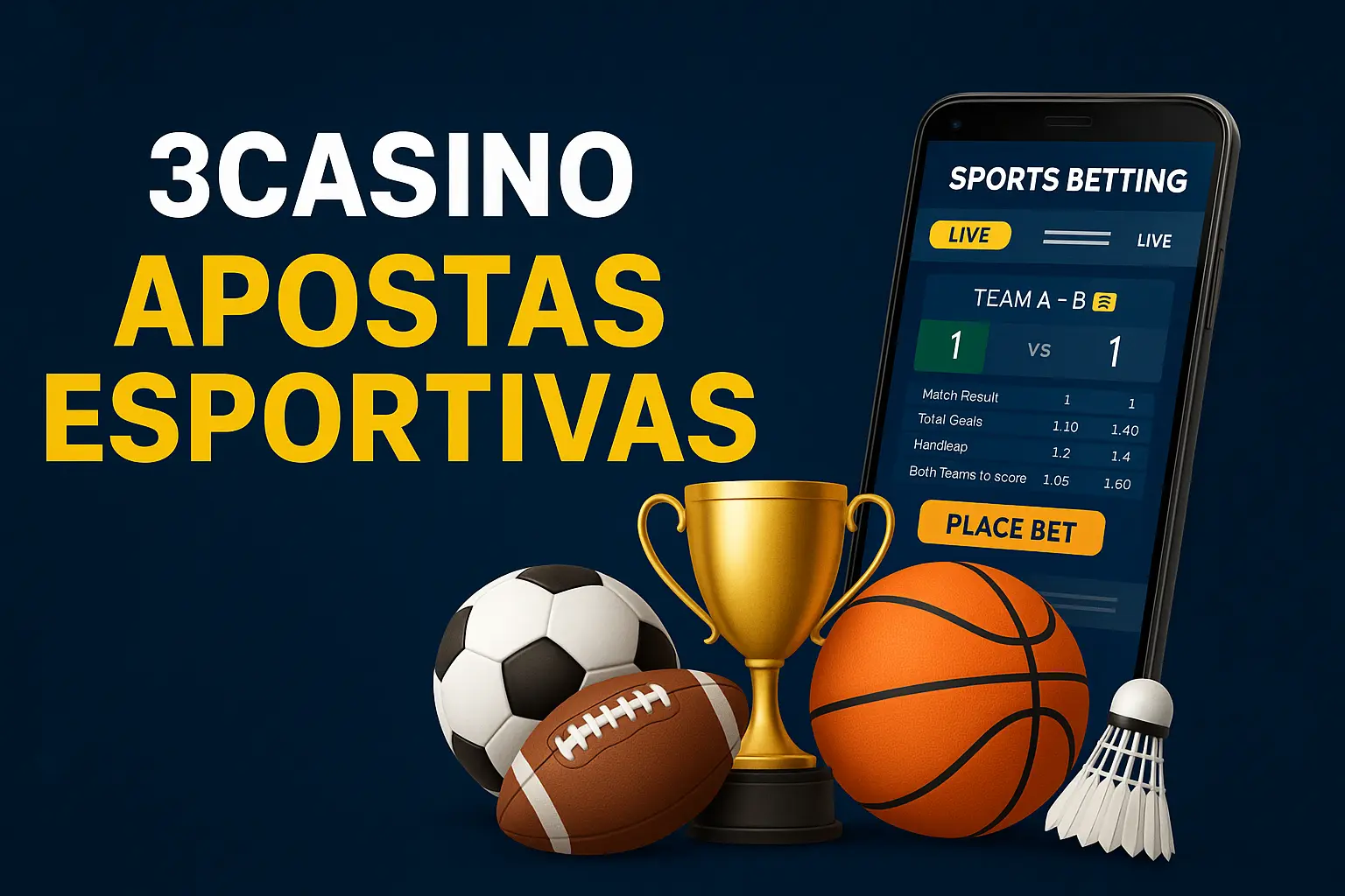 Apostas esportivas no cassino online 3CASINO